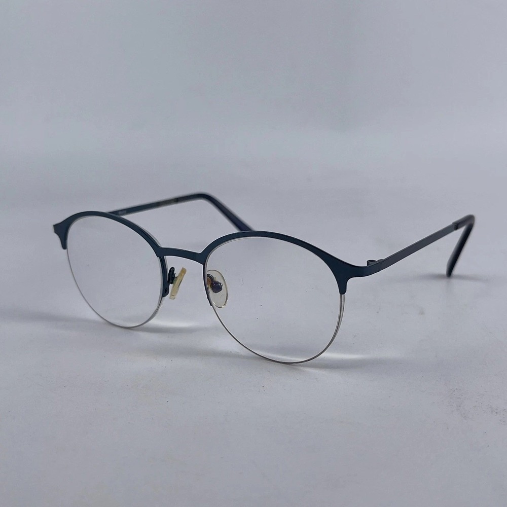 Oxford Lane Bond Unisex Adult Eyeglasses Frame Blue & Gray Half Rim 49-19-140 mm